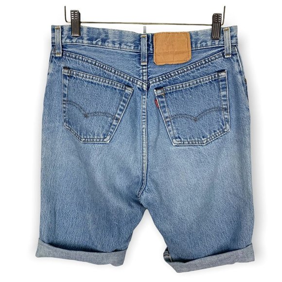 Vintage 90s Levis Bermuda High Rise Button Fly Shorts Size M - Picture 2 of 11